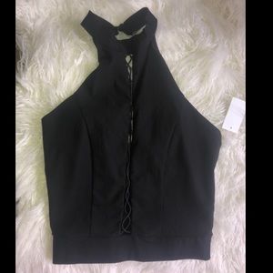 Lace up top with tag